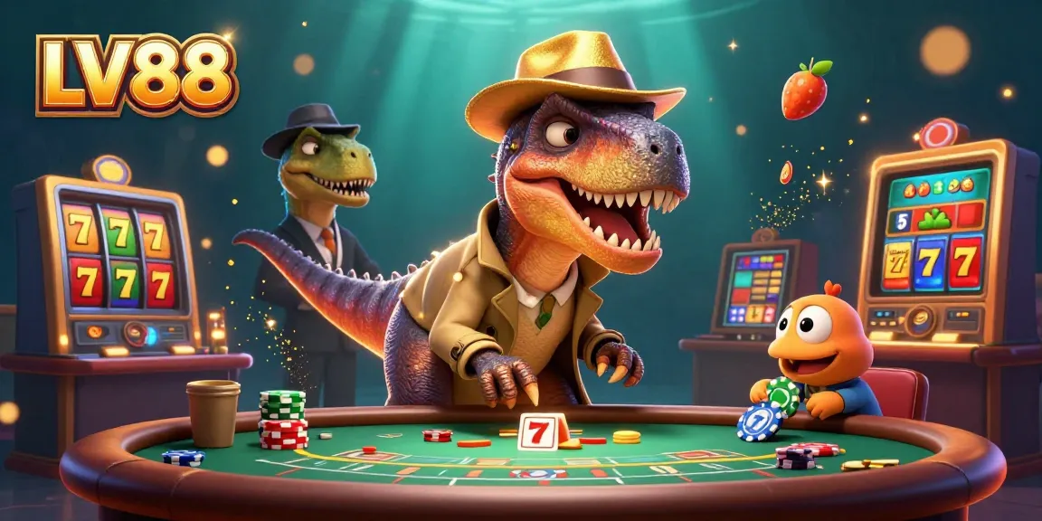 Engage in thrilling gameplay at LV88 featuring animated 3D characters and dynamic slot elements.
