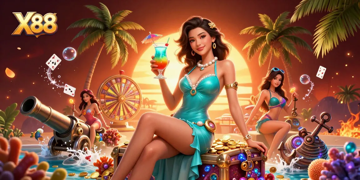 X88 players enjoying vibrant casino atmosphere while spinning the golden prize wheel and winning jackpots.